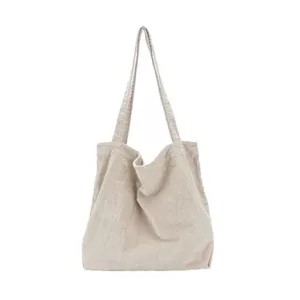 Custom Large Corduroy Tote Bag for Women Canvas Shoulder Handbags