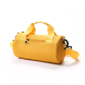 OEM Waterproof Black Yellow Round Barrel Fancy Mini Shoulder Gym Bag Weekend Duffle Sport Travel Bag with Customized Logo