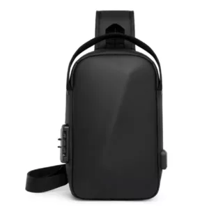 Custom Waterproof Anti-Theft Combination Lock Usb Crossbody Bag Chest Bag For Men