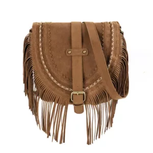 Wholesale Faux Suede American Fringed Bag, Retro and Versatile Saddle Bag