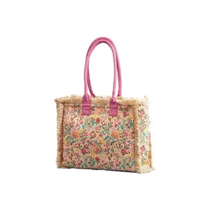 Wholesale Bohemian Retro Shoulder Bag, Zipper Handbag, Large-Capacity Canvas Bag