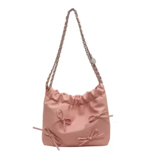 Wholesale Niche Satin Wrinkled Design Hand-Held Bucket Bag