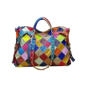 Wholesale Colorful Contrast-Color, Niche Design, Cowhide, Personalized And Trendy Women's Hand-Held Shoulder Bag