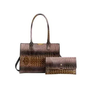 Wholesale Retro Crossbody Travel Women's Bag With Brahmin Crocodile Pattern