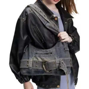 Wholesale High-End Textured, Niche-Designed, Large-Capacity Retro Washed Denim Crossbody Bag