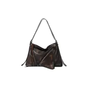 Wholesale Melanoid Real Leather Large-Capacity Retro Hand-Held Shoulder And Underarm Lapel Bag