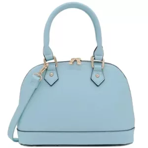 Zip-Around Saffiano Classic Dome Satchel-Blue