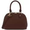 Zip-Around Saffiano Classic Dome Satchel-Coffee