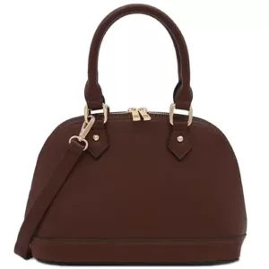 Zip-Around Saffiano Classic Dome Satchel-Coffee