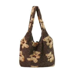 Women's Plush Bear Print Handbag