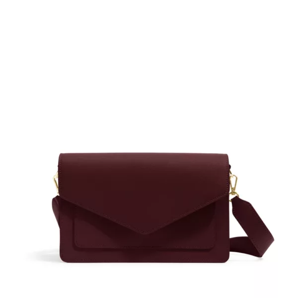 Crimson Envelope Clasp Satchel