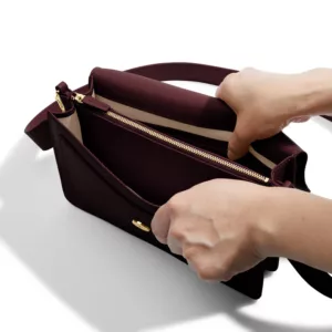 Crimson Envelope Clasp Satchel