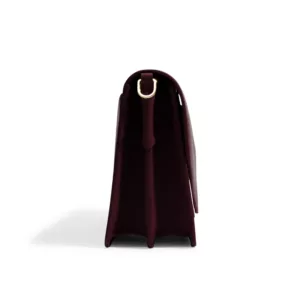 Crimson Envelope Clasp Satchel