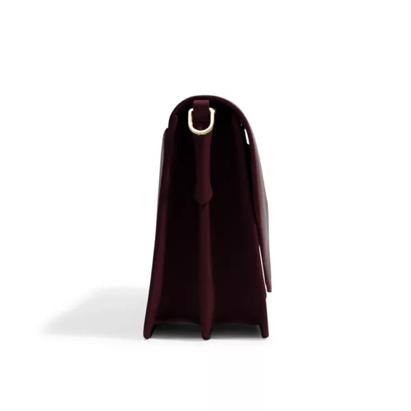 Crimson Envelope Clasp Satchel