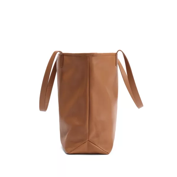 Large Zippered Downtown Tote (Classic Cognac) | Custom Manufactured Bags