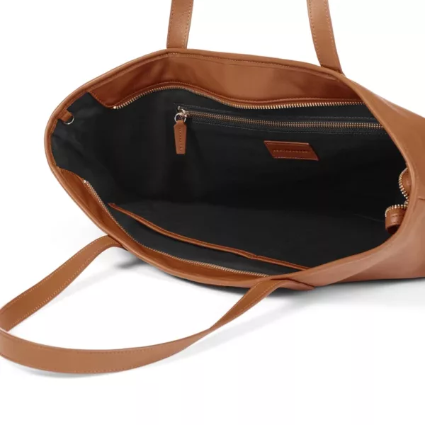 Large Zippered Downtown Tote (Classic Cognac) | Custom Manufactured Bags