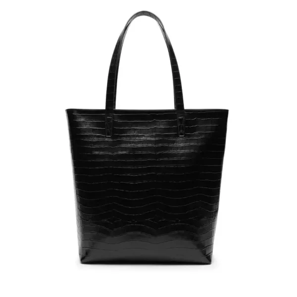 Vertical Leather Work Tote