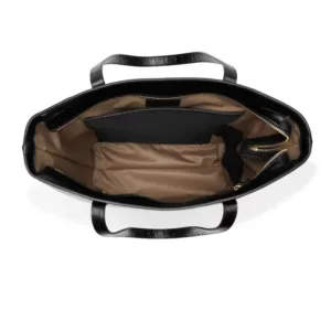 Vertical Leather Work Tote