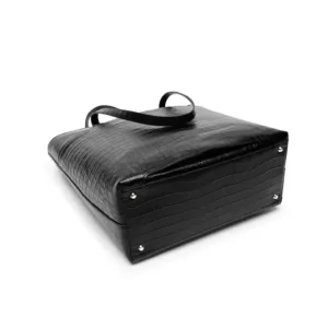 Vertical Leather Work Tote