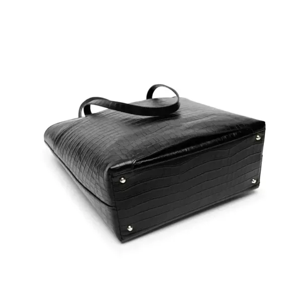 Vertical Leather Work Tote