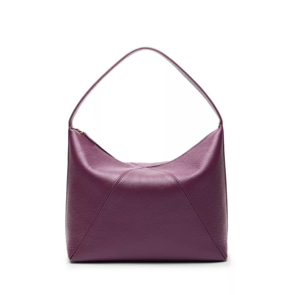 Leather Hobo Bag-Purple