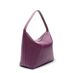 Leather Hobo Bag-Purple