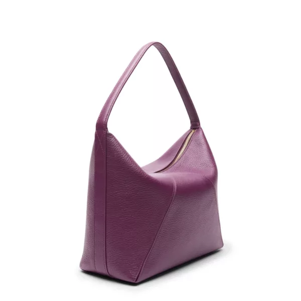 Leather Hobo Bag-Purple