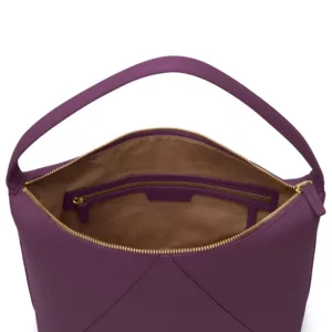 Leather Hobo Bag-Purple
