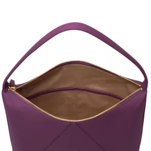 Leather Hobo Bag-Purple