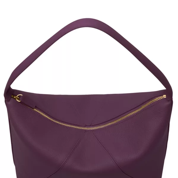 Leather Hobo Bag-Purple