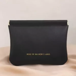 Black Large Size High-End Plain Pu Custom Lock Makeup Bag