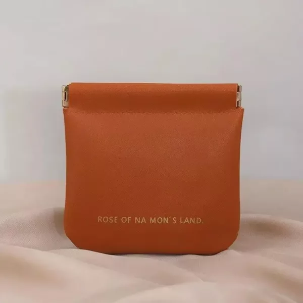 Brown Medium High-End Plain Pu Custom Lock Makeup Bag
