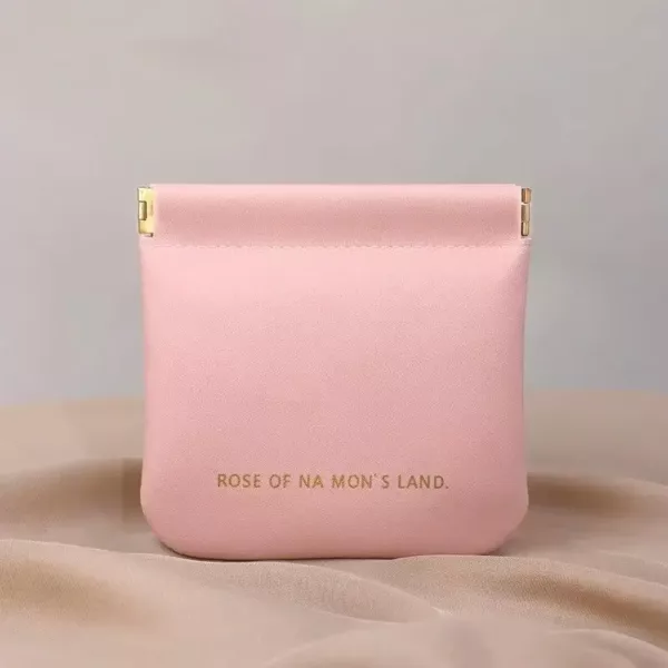 Pink Medium High-End Plain Pu Custom Lock Makeup Bag