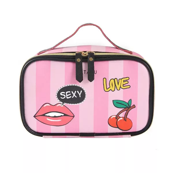 Silver Quilt Reusable Pattern Travel Cosmetic Bag