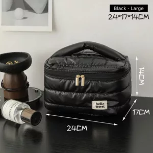 Silver Quilt Travel Makeup Bag