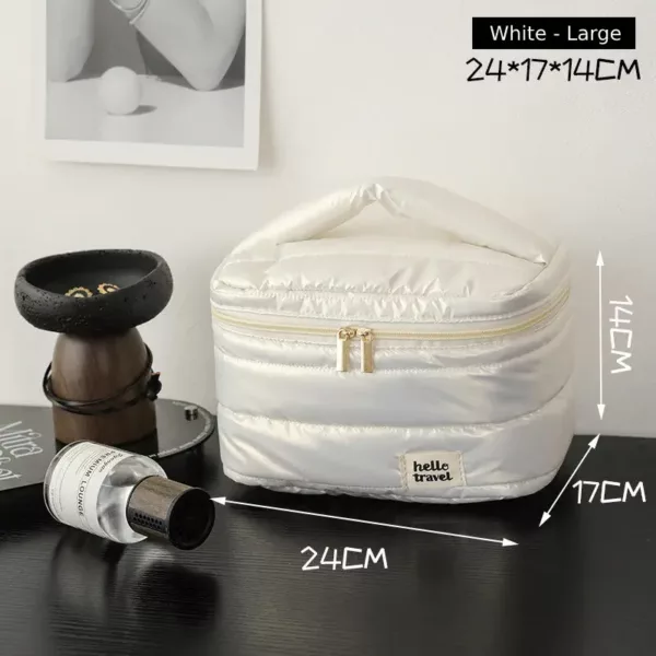 Silver Quilt Travel Makeup Bag