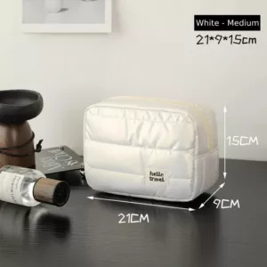 Silver Quilt Travel Makeup Bag