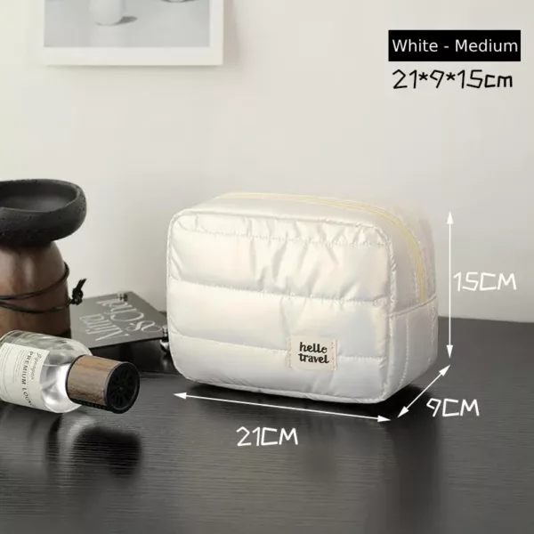 Silver Quilt Travel Makeup Bag
