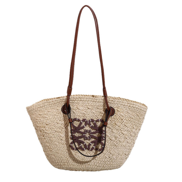 New Summer Collection Of High-End Hand-Woven Straw Tote Bags White