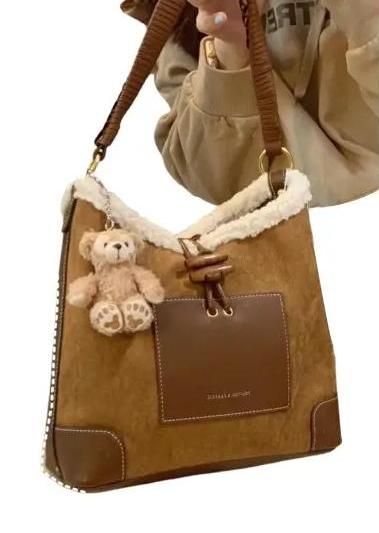 Large Capacity Retro High-End Suede Shoulder Messenger Bag